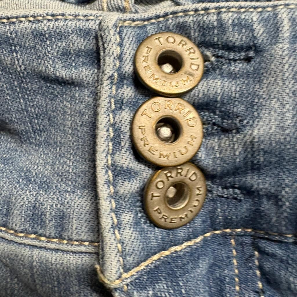 Torrid Premium Skinny Jeans Womens Plus Size 18 Blue Denim Stretch 3-Button Fly