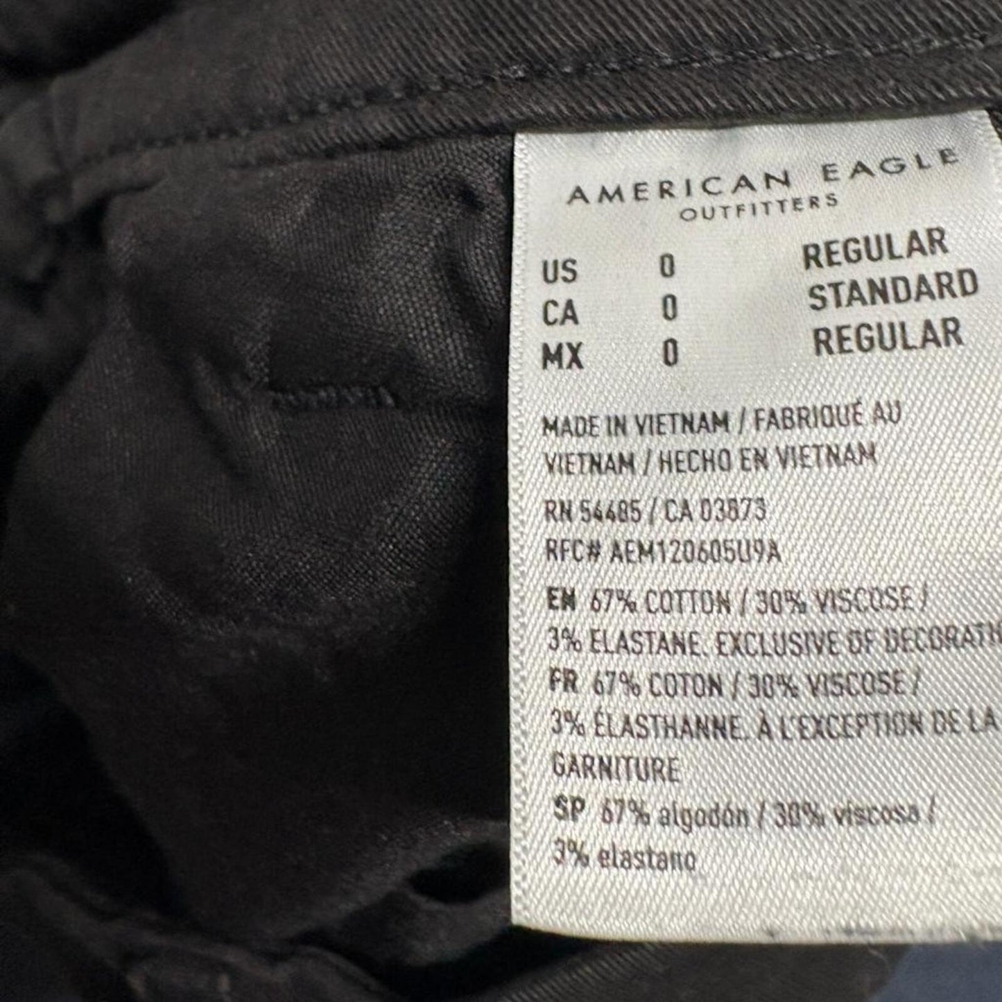 American Eagle Outfitters Pants Mens 0 Regular Black Stretch Chino Casual