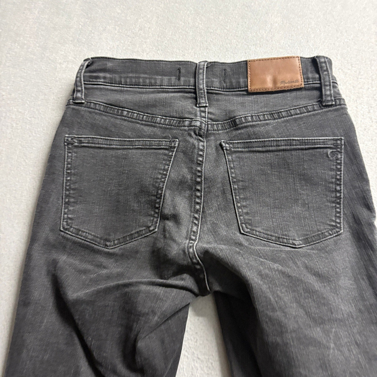 Madewell 9 High Rise Skinny Jeans Womens 24 Black Button Fly Raw Hem Stretch