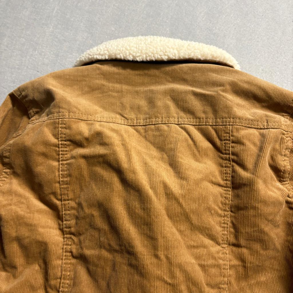 BHJ S.California Corduroy Jacket Womens XL Brown Sherpa Collar Trucker Coat