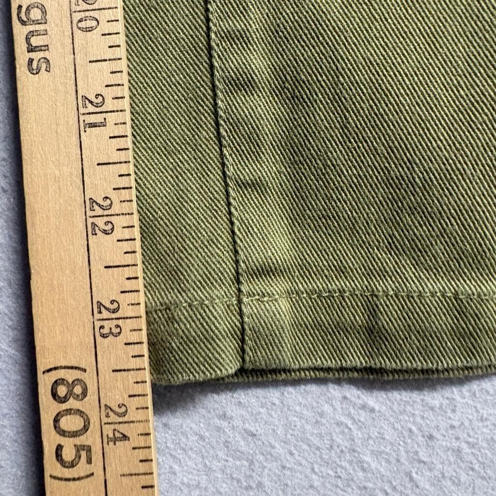 Who What Wear Pants Womens 2 Green Cotton Wide Leg High Rise Utility Crop