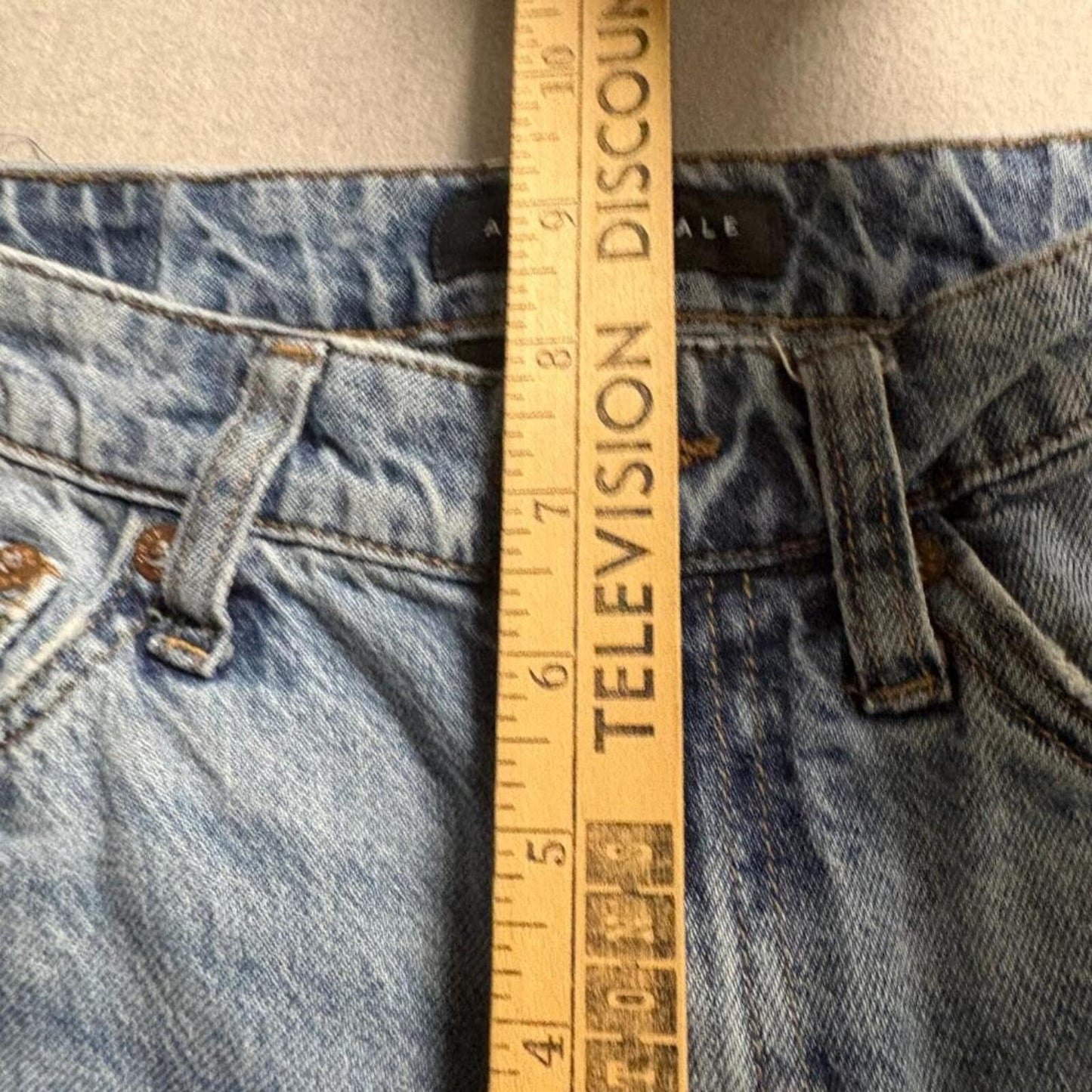 Aeropostale Low Rise 90s Baggy Jeans Womens 00 Reg Distressed Blue 100% Cotton