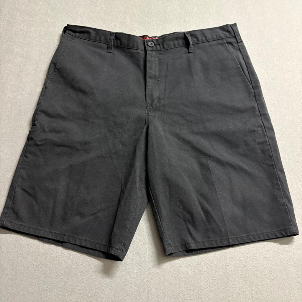 Dickies Flexible & Durable Chino Shorts Mens 36 Black Flat Front Utility Work