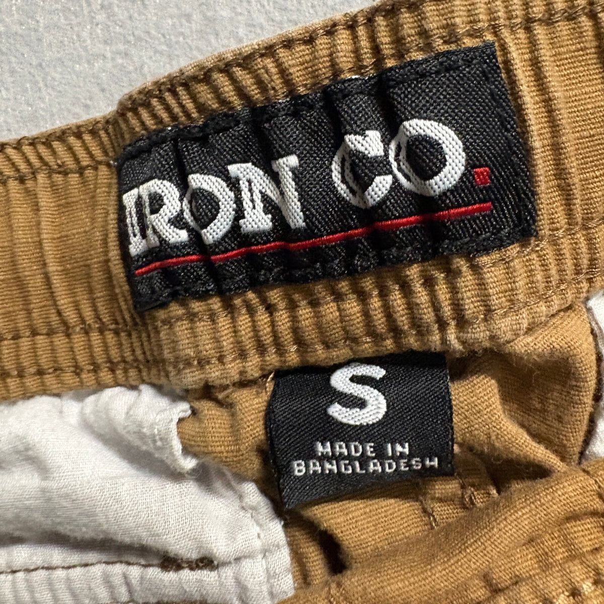 Iron Co Mens Jogger Pants Small Brown Stretch Twill Elastic Waist Drawstring