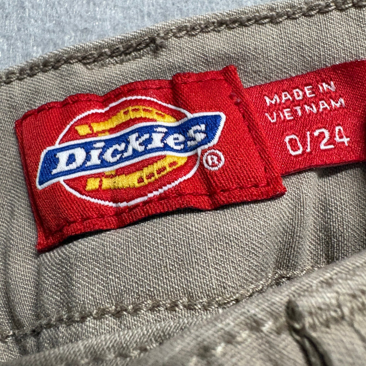 Dickies Skinny Pants Womens 0/24 Khaki Tan Stretch Rayon Blend Work Casual