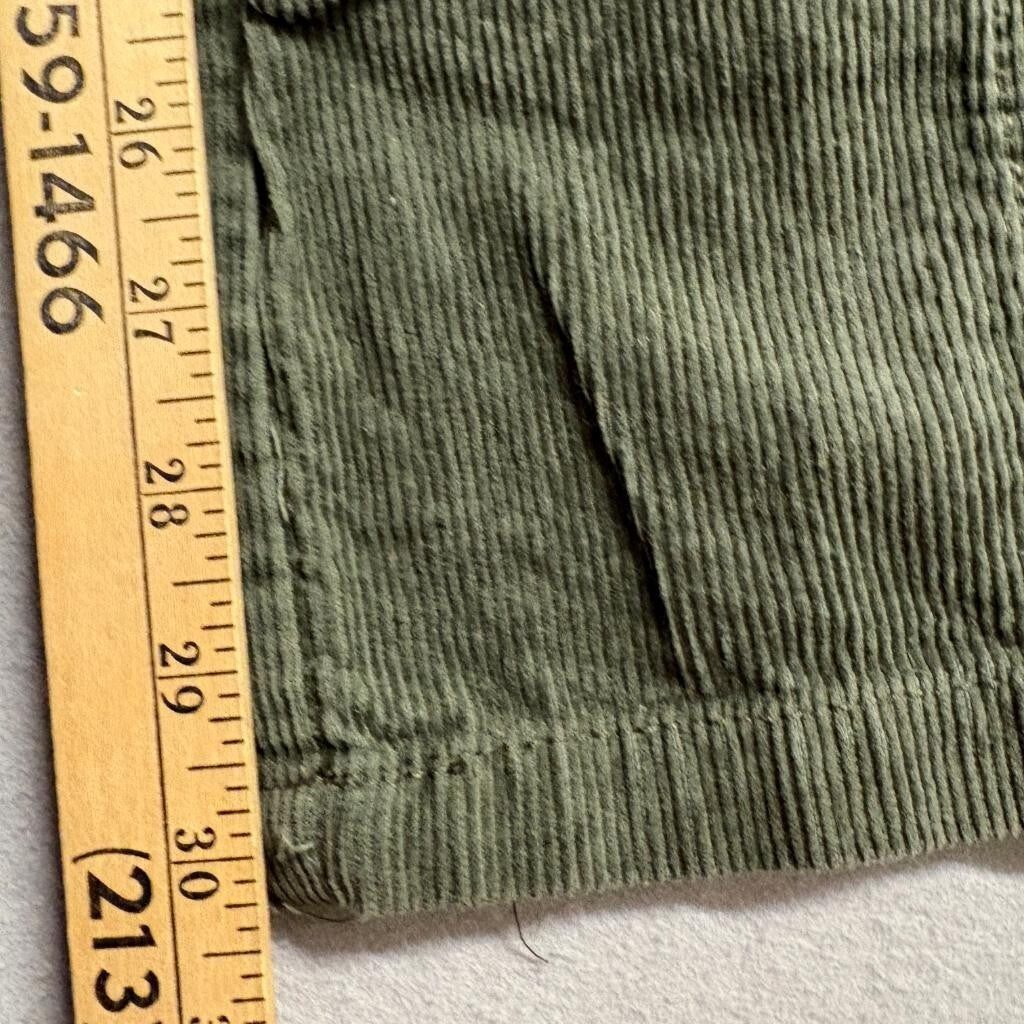 Forever 21 Corduroy Cargo Pants Womens Large Olive Green Wide Leg Y2K Utility