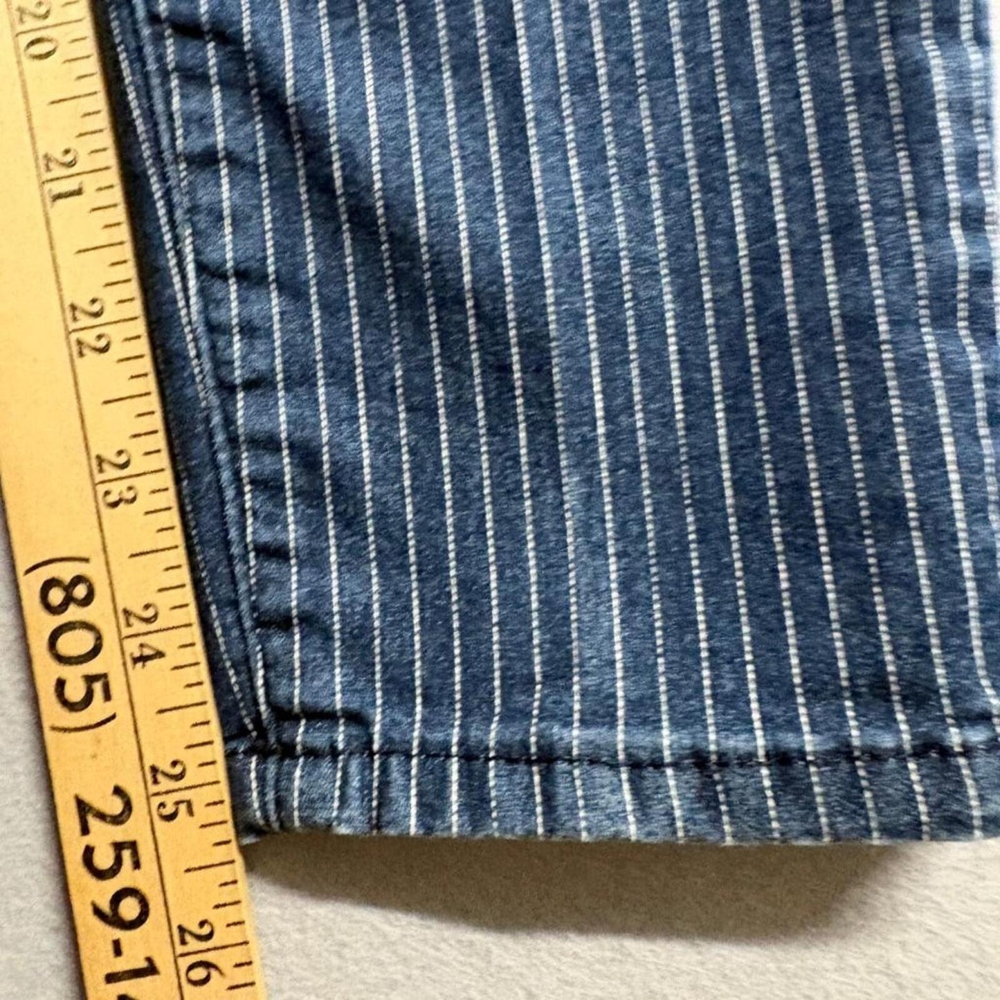 Democracy Ab Technology Pinstripe Skinny Jeans Womens 8P Blue Stretch Crop