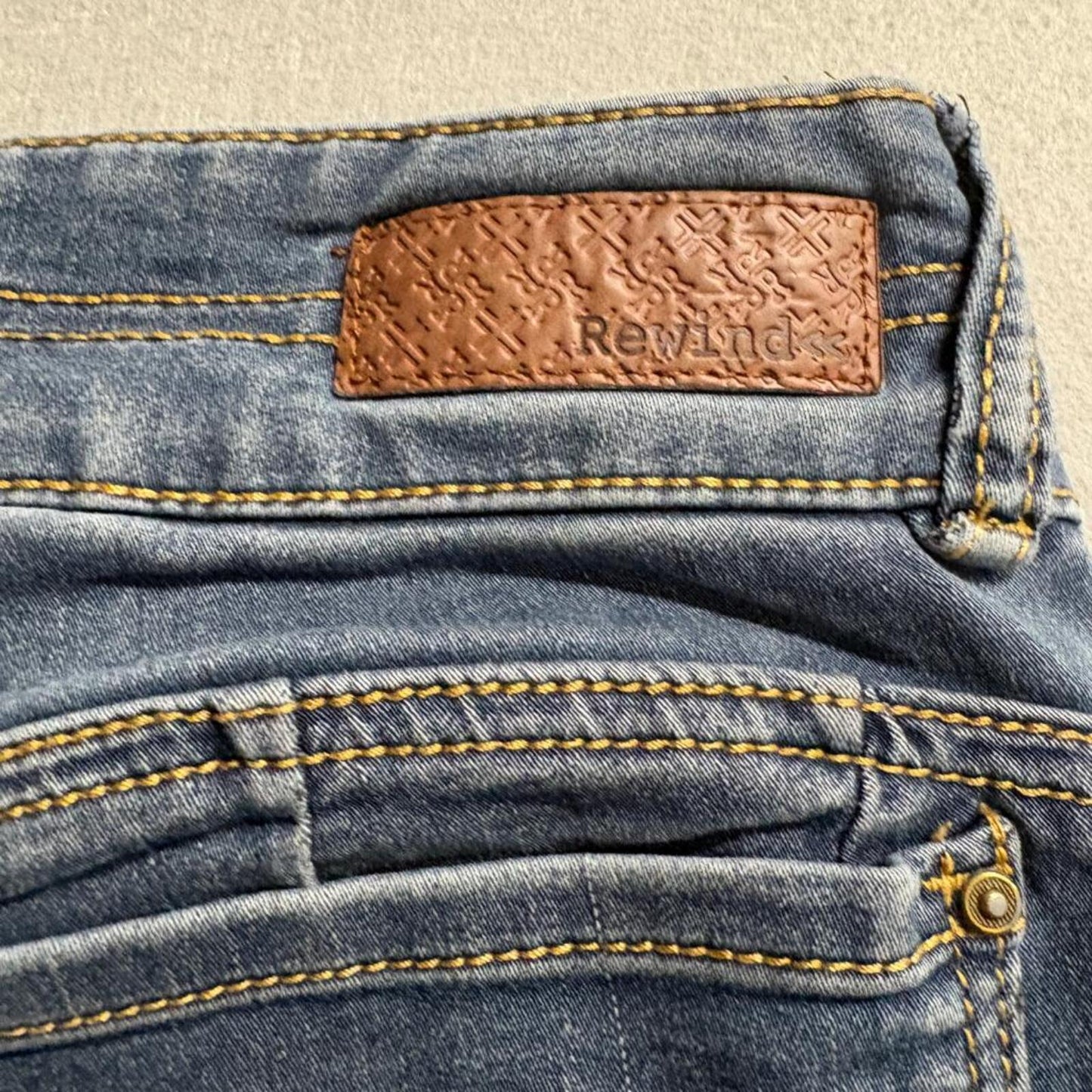 Rewind Skinny Jeans Womens Size 5 Blue Denim Double Button Stretch