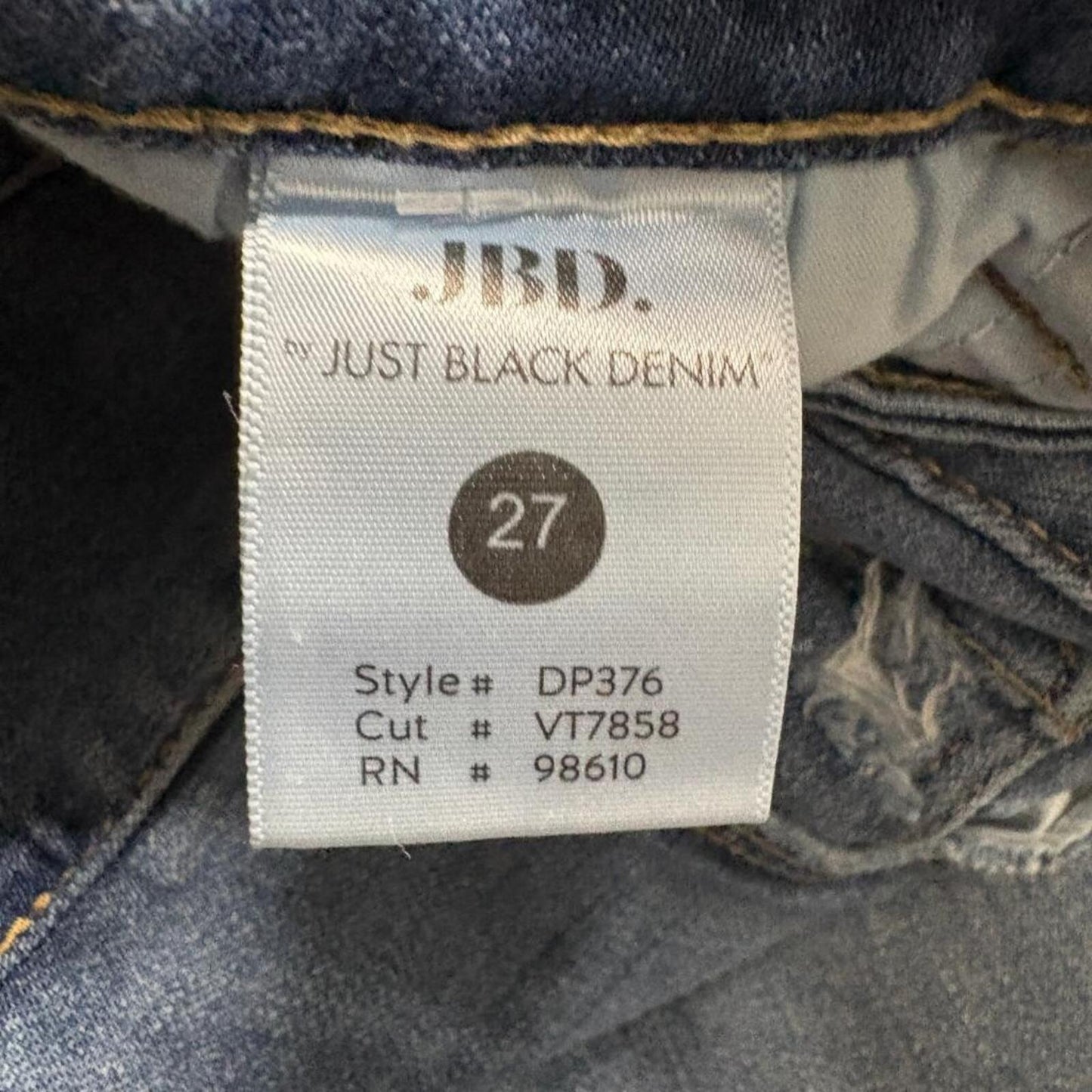 Just Black Denim JBD Distressed Skinny Jeans Womens Size 27 Blue Fringed Step