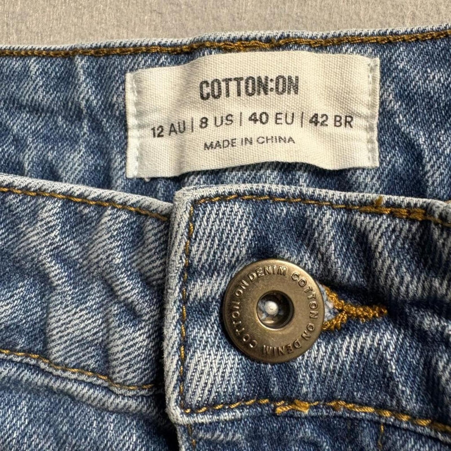 Cotton On Original Flare Jeans Womens Size 8 US Blue High Rise Stretch Denim