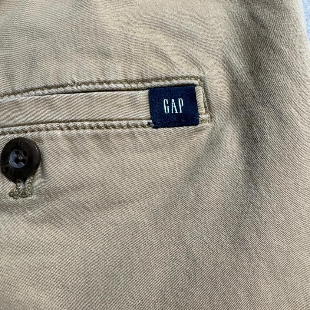 Gap Jogger Pants Mens Medium Khaki Tan Cotton Stretch Drawstring Elastic Waist