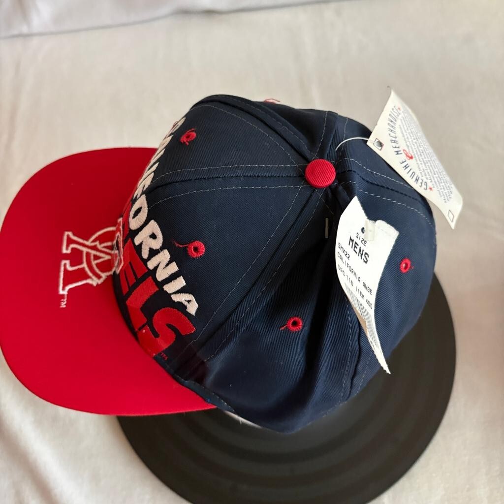 Vintage California Angels Snapback Hat Competitor MLB Baseball Cap Navy Red NWT