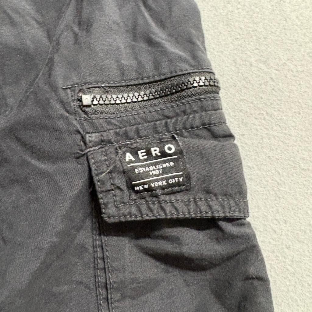 Aeropostale Active Utility Pants Womens XS Black Cotton Blend Cargo Drawstring