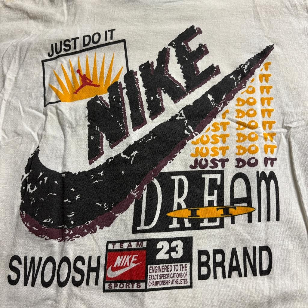 Vintage Nike Jordan Bootleg T-Shirt Mens XL White Ringer Swoosh Dream Team 23