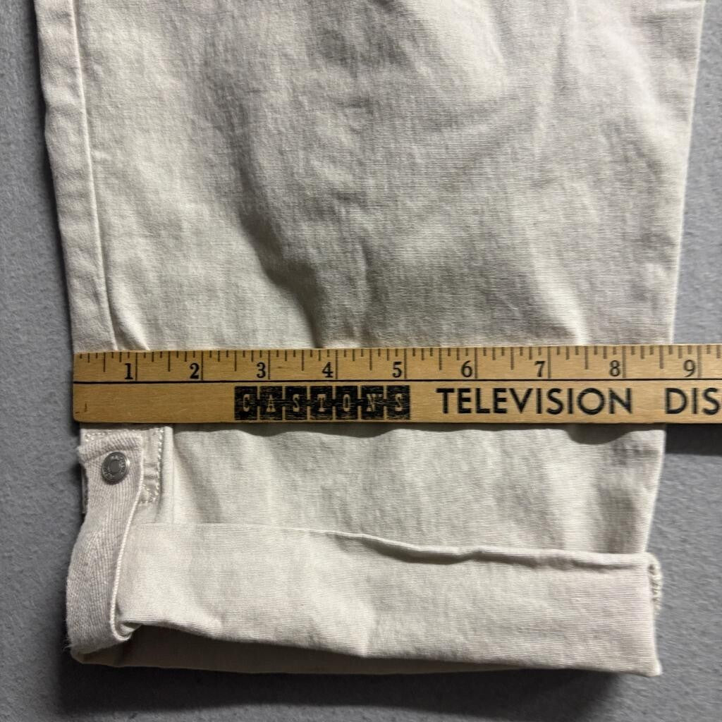 Gloria Vanderbilt Women's Size 16 Beige Khaki Cargo Crop Pants Cotton Blend
