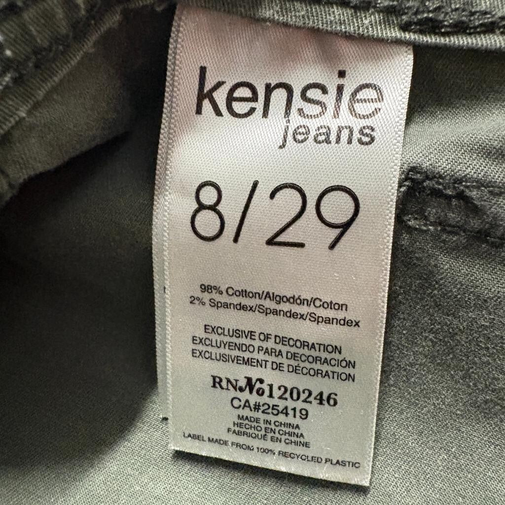 Kensie Jeans The Ella High Rise Straight Cargo Pants Womens Size 8/29 Green
