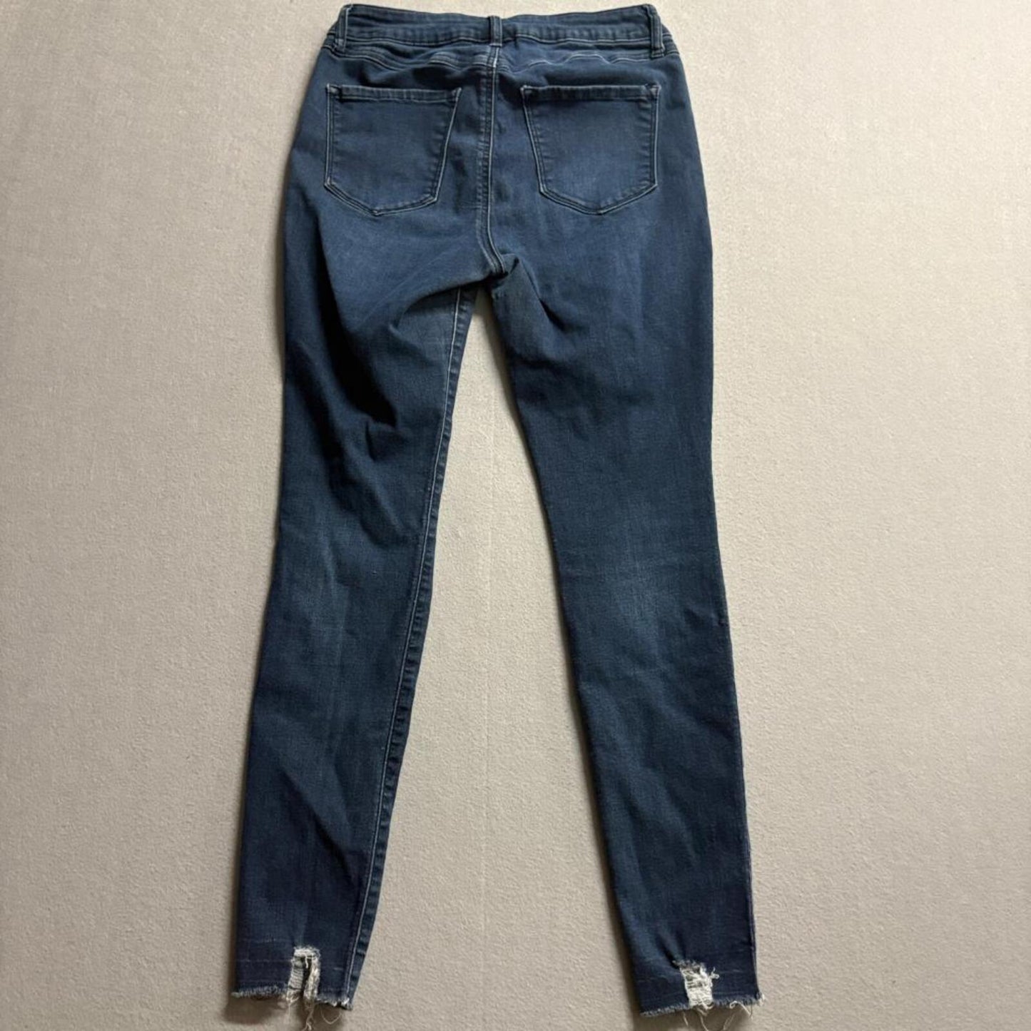 By Rewash Distressed Skinny Jeans Womens Size 5 27 Blue Denim Frayed Hem Stretch