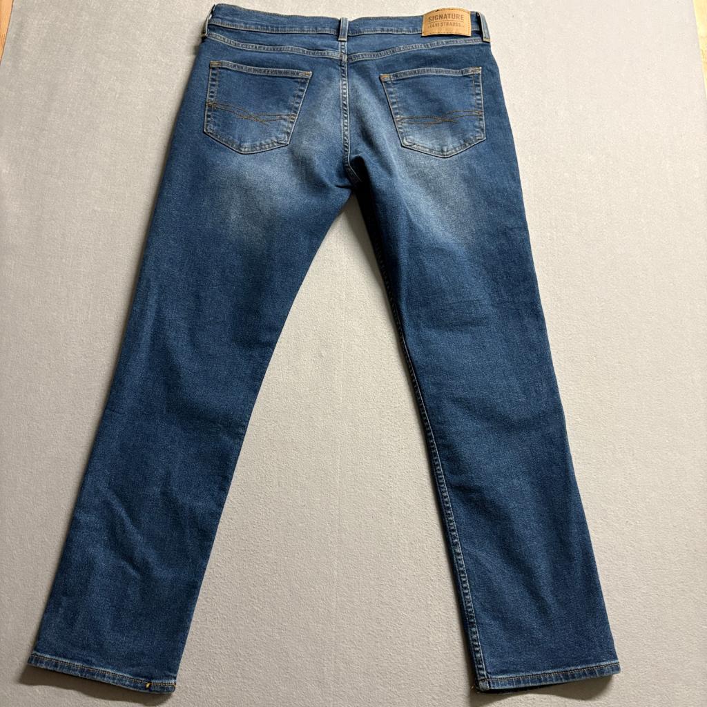 Signature by Levi Strauss Co Mens Slim Fit Jeans 34x30 Medium Wash Stretch Blue