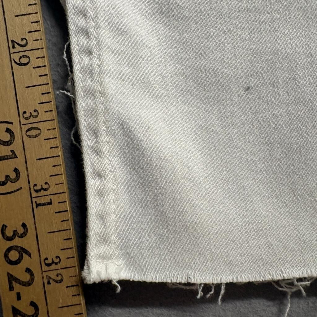 Zara Slim Flare Jeans Womens Size 6 White Denim Raw Hem High Rise Stretch
