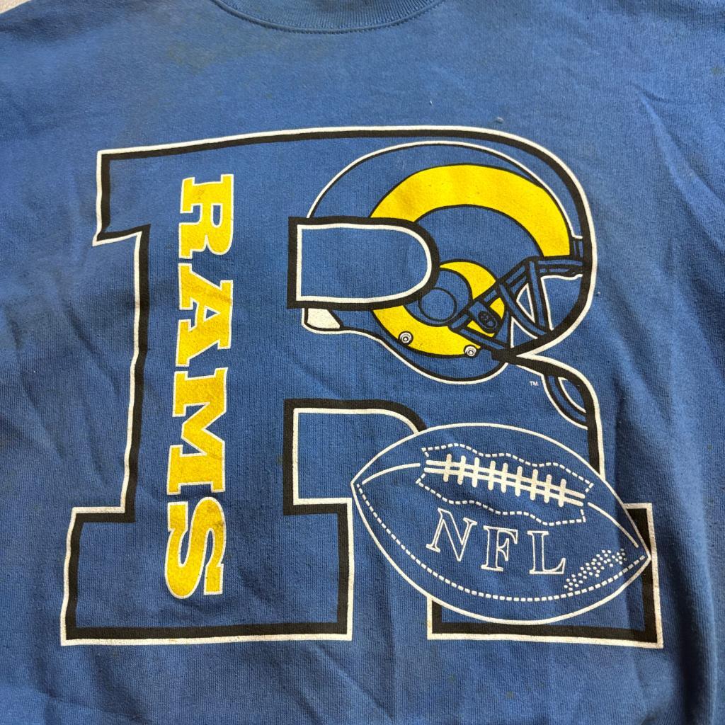 Vintage Los Angeles Rams Hanes Sweatshirt Mens XL Blue Crewneck NFL USA Made