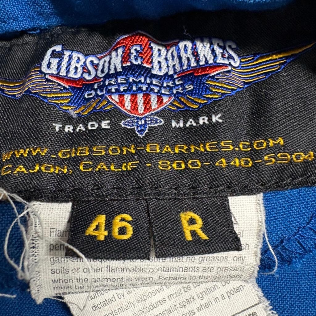 Gibson Barnes Flight Suit Blue Nomex IIIA Flame Resistant Coveralls Size 46