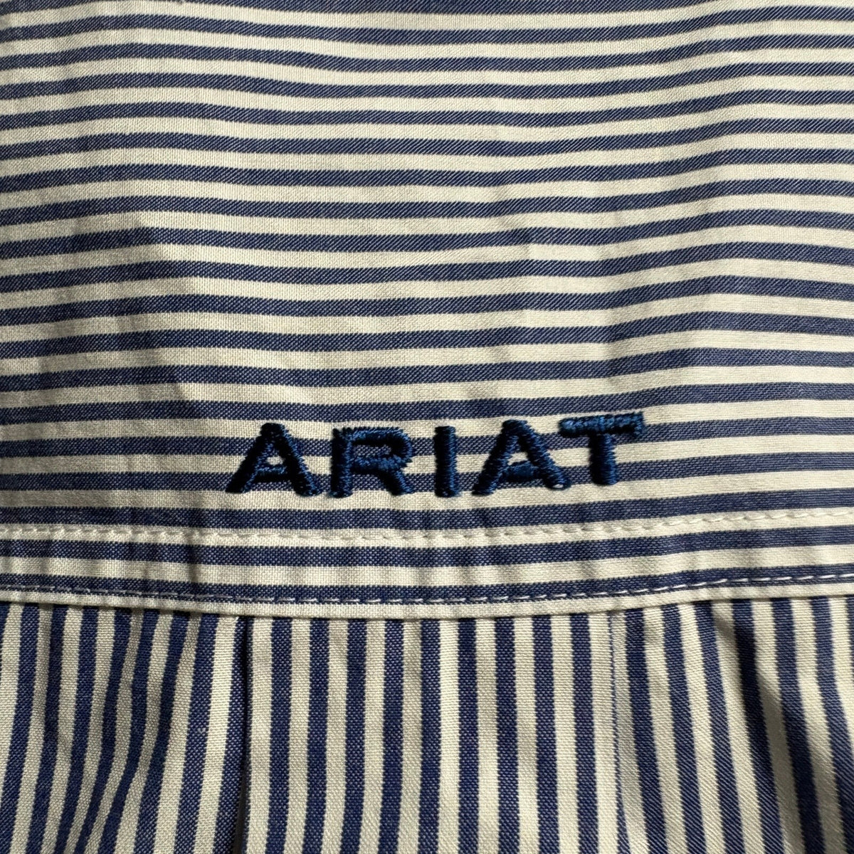 Ariat Pro Series Shirt Mens Large Blue White Striped Western Long Sleeve Button