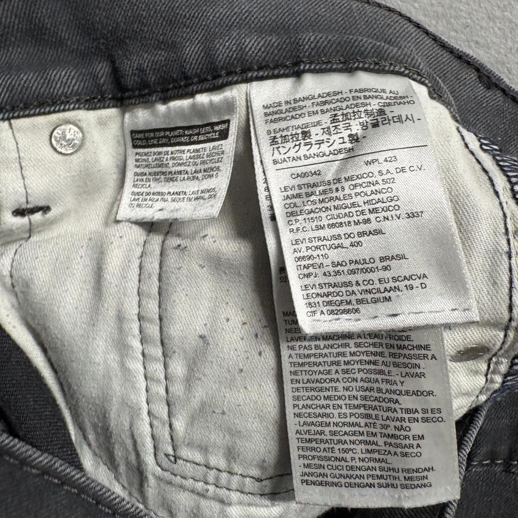 Levi's 511 Slim Fit Jeans Mens 30x30 Gray Denim Stretch Pants