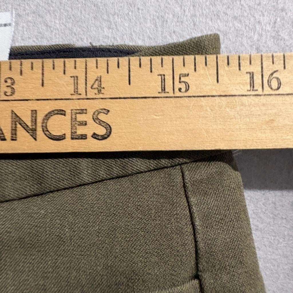 Banana Republic Sloan Curvy Fit Pants Womens 10 Olive Green Ankle Crop Stretch