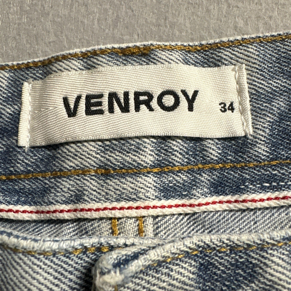 Venroy Mens Jeans Size 34 Light Blue Wash 100% Cotton Straight Leg Denim Pants