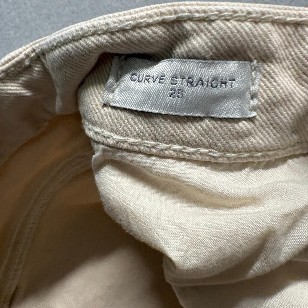 PacSun Curve Straight Jeans Womens 25 Beige Tan Denim High Rise Pants