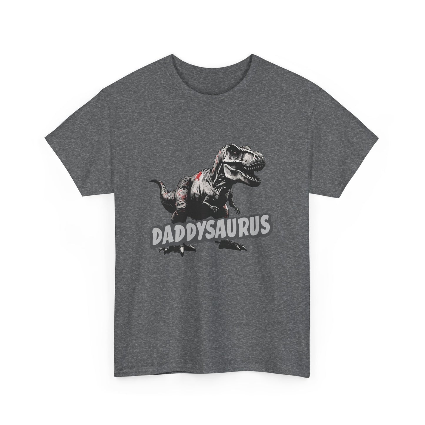 Daddysaurus TRex Dinosaur Heavy Cotton Tee Printify