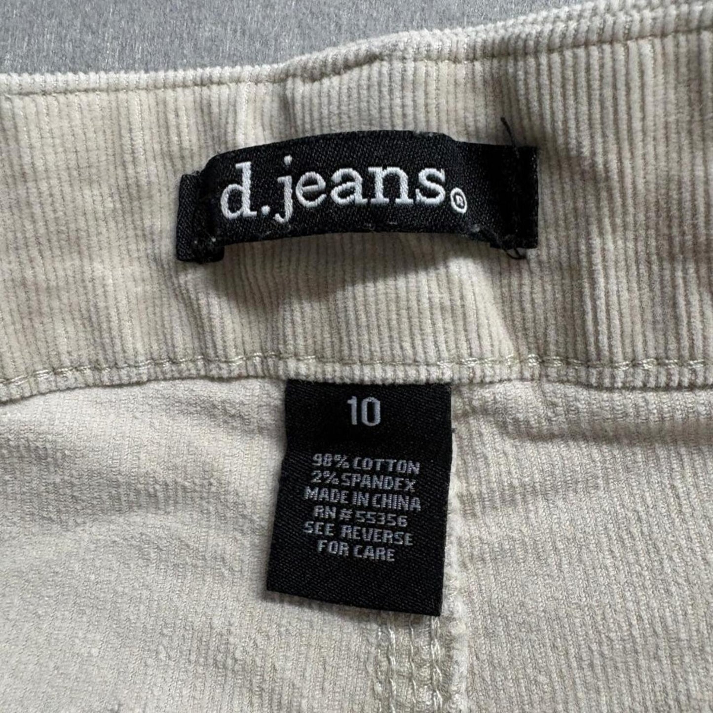 d.jeans Womens Corduroy Pants Size 10 Beige Bootcut Stretch Cord Utility Pockets
