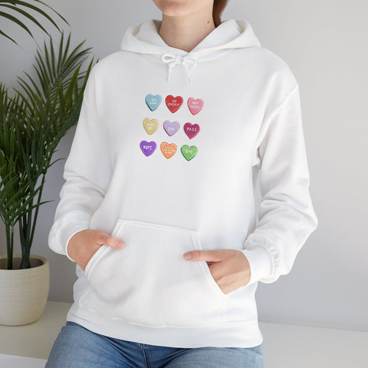 Candy Heart Valentines Day Hoodie Hooded Sweatshirt