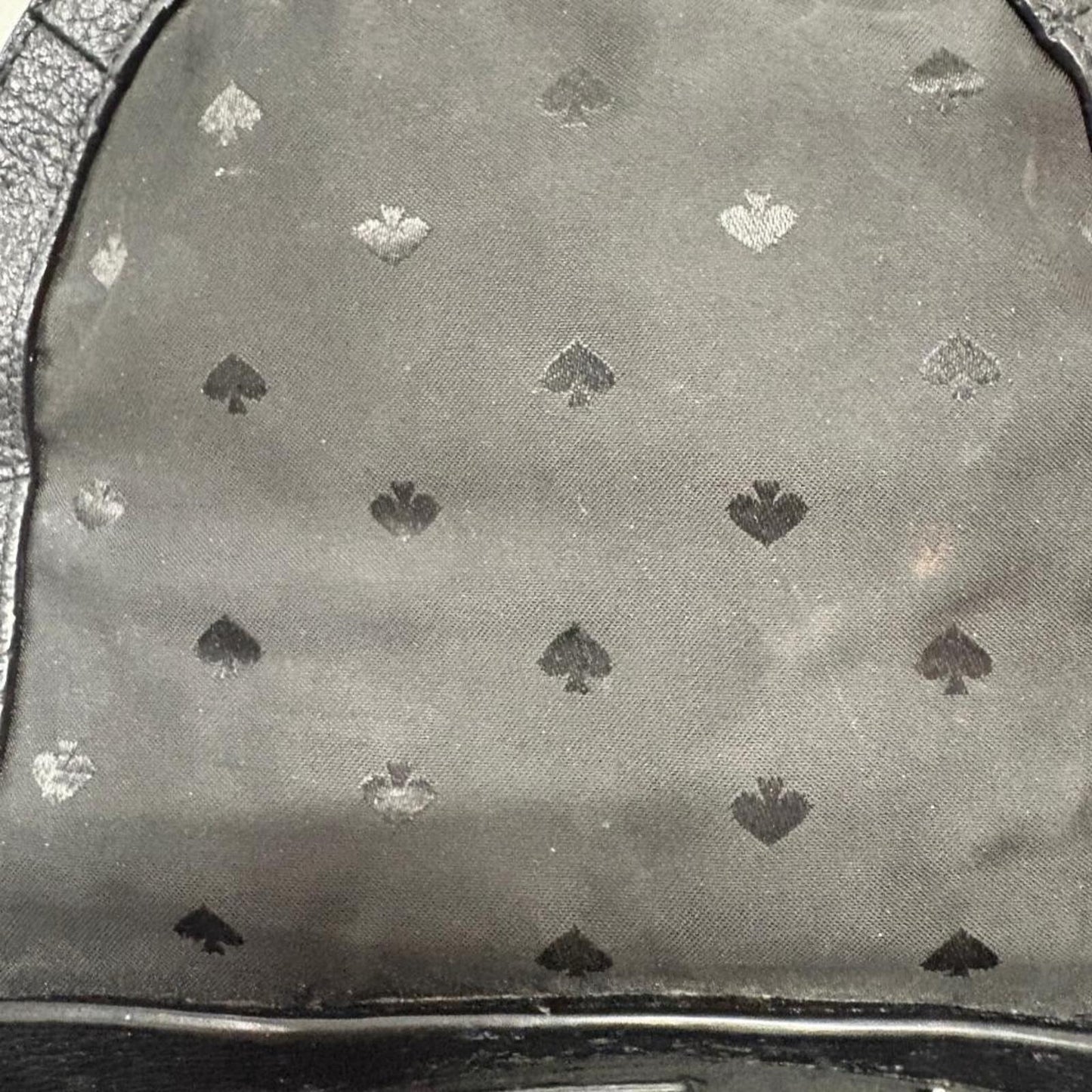 Kate Spade New York Black Pebbled Leather Backpack Small Drawstring Flap Bag