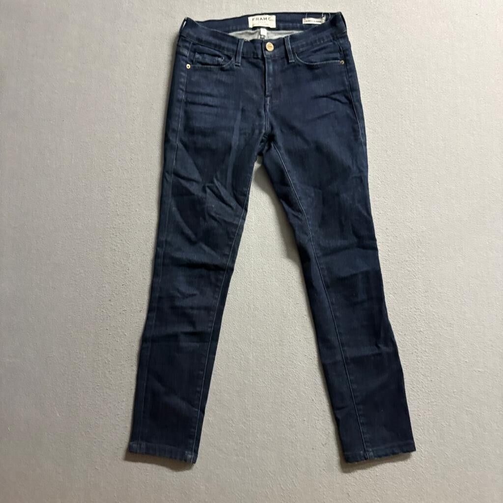 Frame Denim Le Skinny de Jeanne Jeans Womens 25 Blue Olympic Dark Wash Stretch