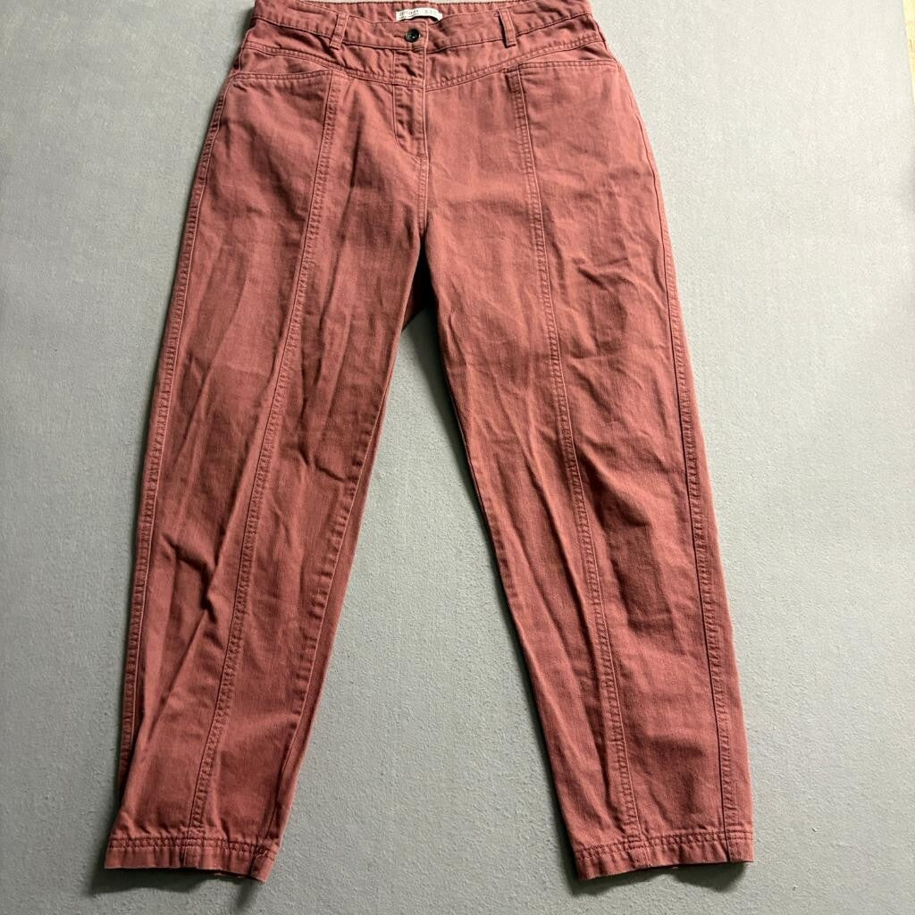 Cotton On Womens Pants Size US 10 Rose Pink High Rise Seam Front Tapered Leg