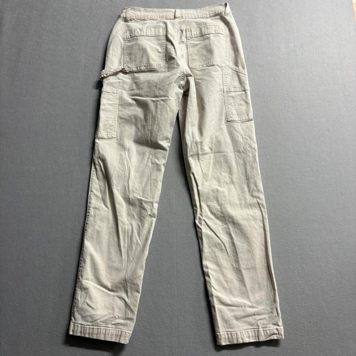 American Eagle Carpenter Pants Womens 4 Beige Khaki Stretch Straight Leg Utility