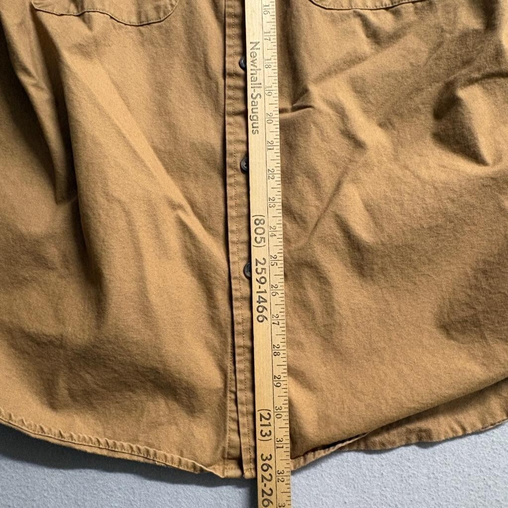 Outdoor Life Shirt Mens XL Brown Cotton Canvas Heavyweight Workwear Button Up