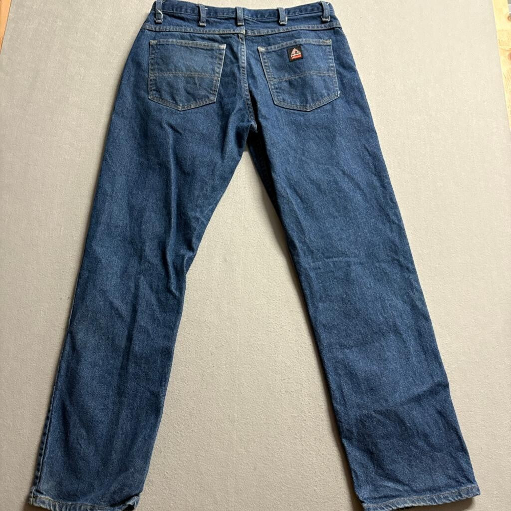 Bulwark FR Flame Resistant Jeans Mens 34x32 Blue Denim Work Pants CAT 2 NFPA