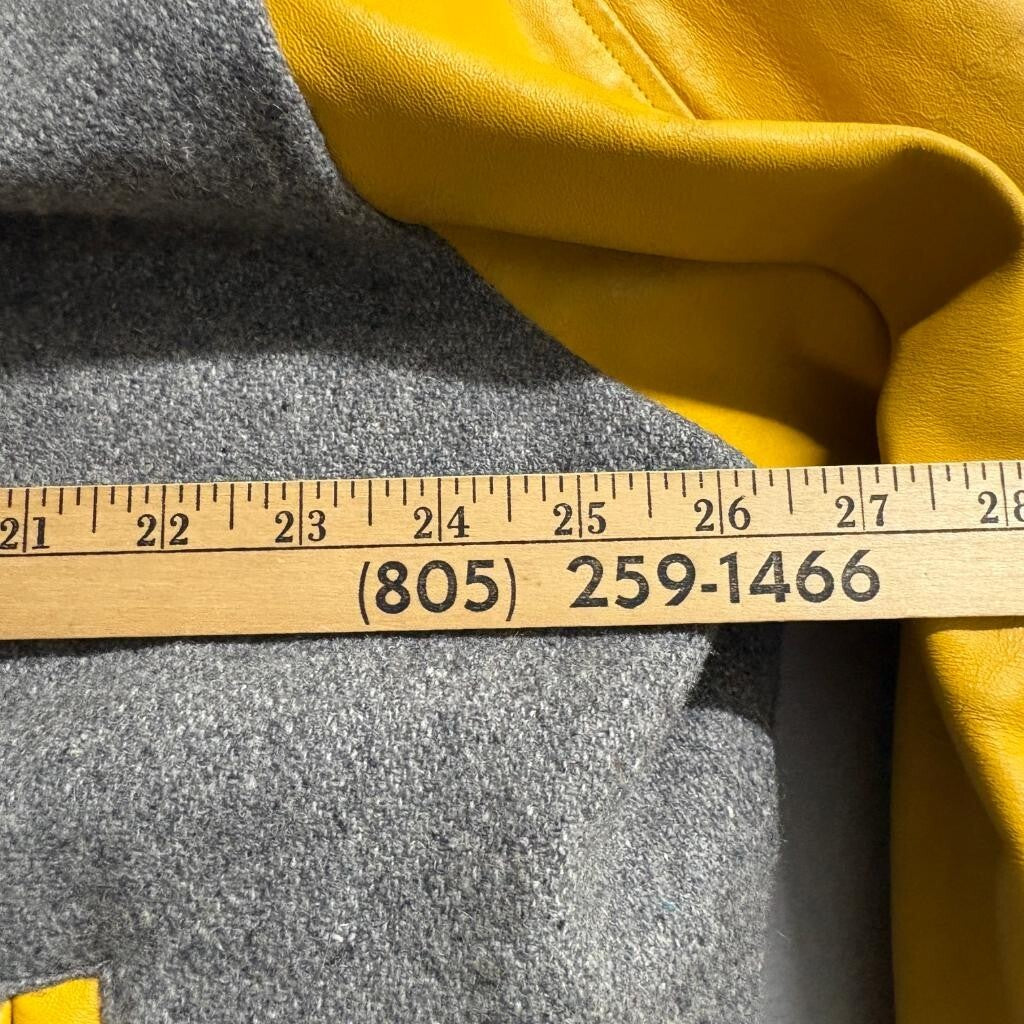 Vintage Starwears Jackie Thomas Show Varsity Jacket Mens XL Gray Wool Yellow
