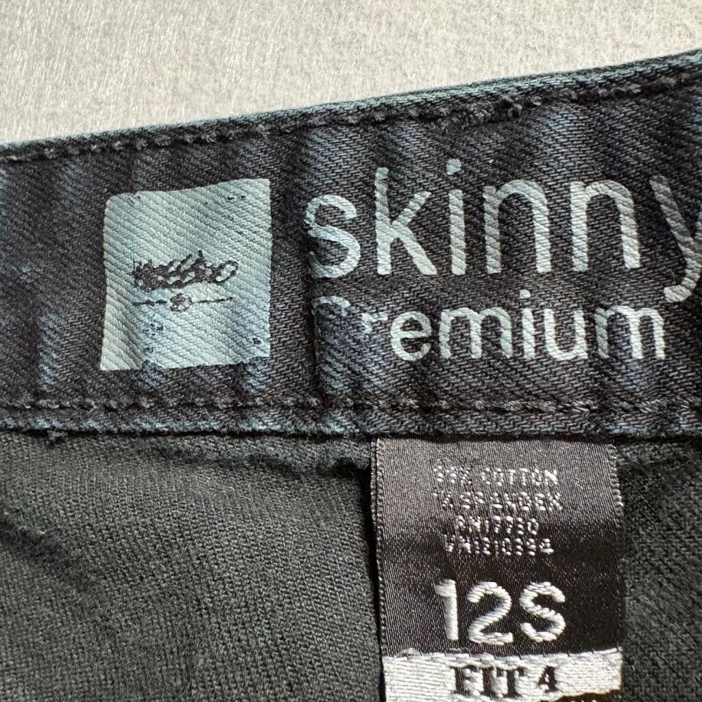 Mossimo Premium Denim Skinny Jeans Womens 12S Black Stretch Fit 4 Short