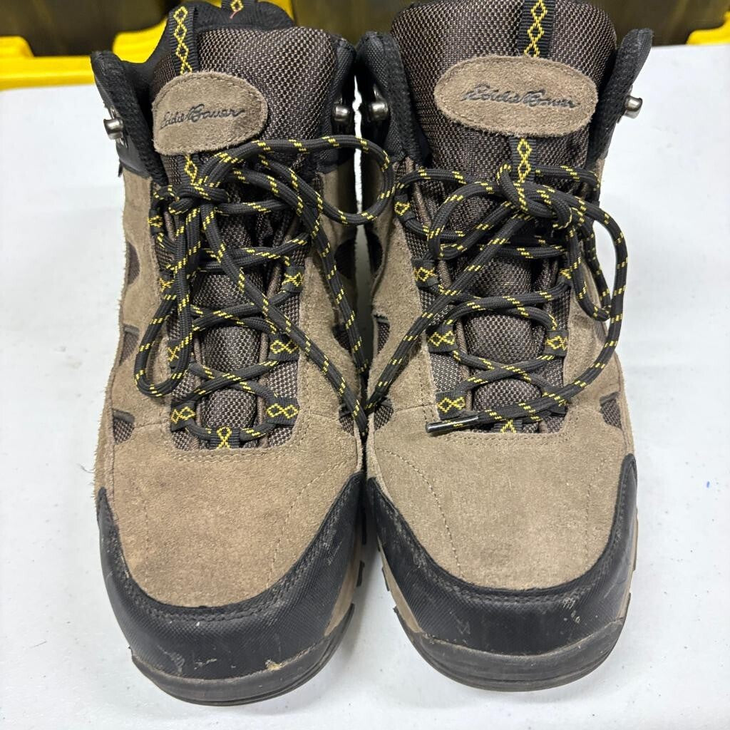 Eddie Bauer Brighton Mens 10.5 M Brown Suede Leather Waterproof Hiking Boots