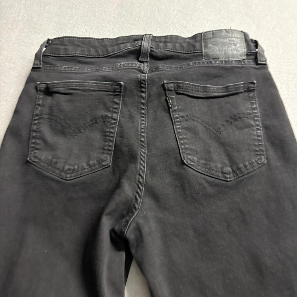 Levi's 721 High Rise Skinny Jeans Womens 31x30 Black Denim Stretch