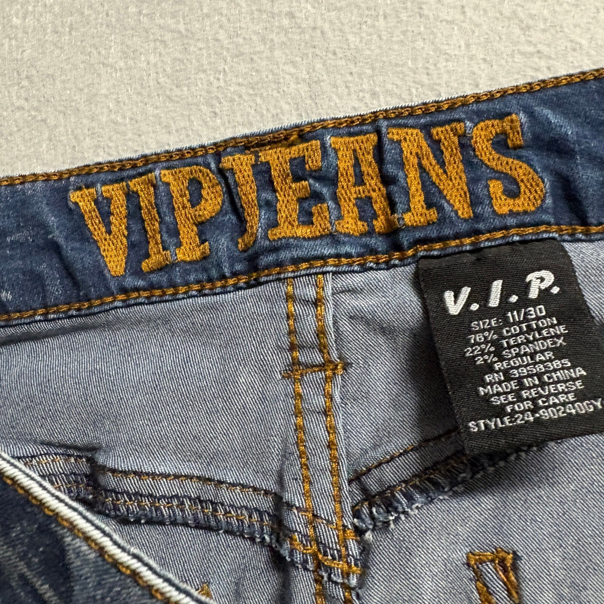 VIP Jeans Womens Size 11 Cargo Jogger Jeans Blue Denim Elastic Cuffs Stretch