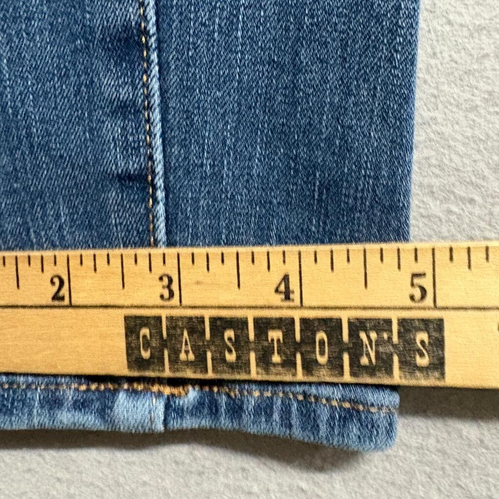 Lands End Pull On Skinny Jeans Womens 2 Blue Denim Stretch Elastic Waist