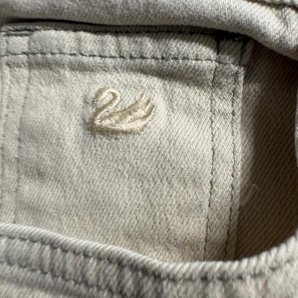 Gloria Vanderbilt Stretch Jeans Womens 10 Petite Beige Denim High Rise Straight