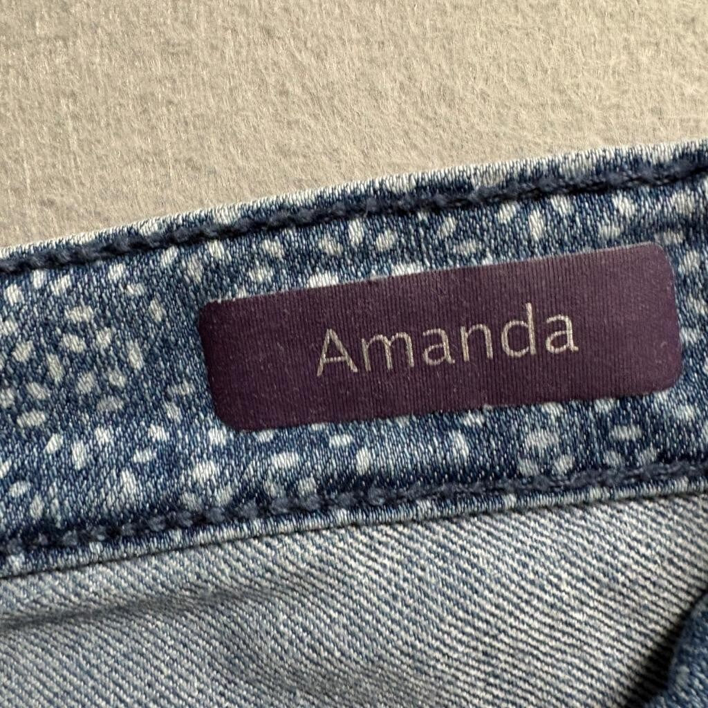 Gloria Vanderbilt Amanda Jeans Womens 4P Blue Patterned Stretch Denim Petite