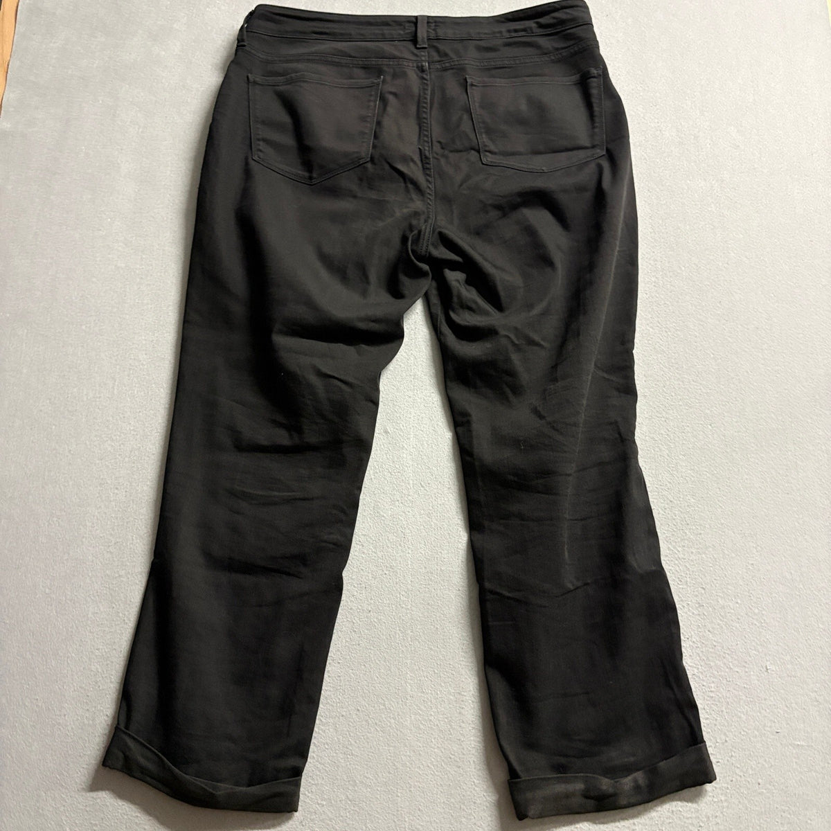 NYDJ Sylvia Relaxed Boyfriend Jeans Womens 14 Black Lift Tuck Stretch Denim