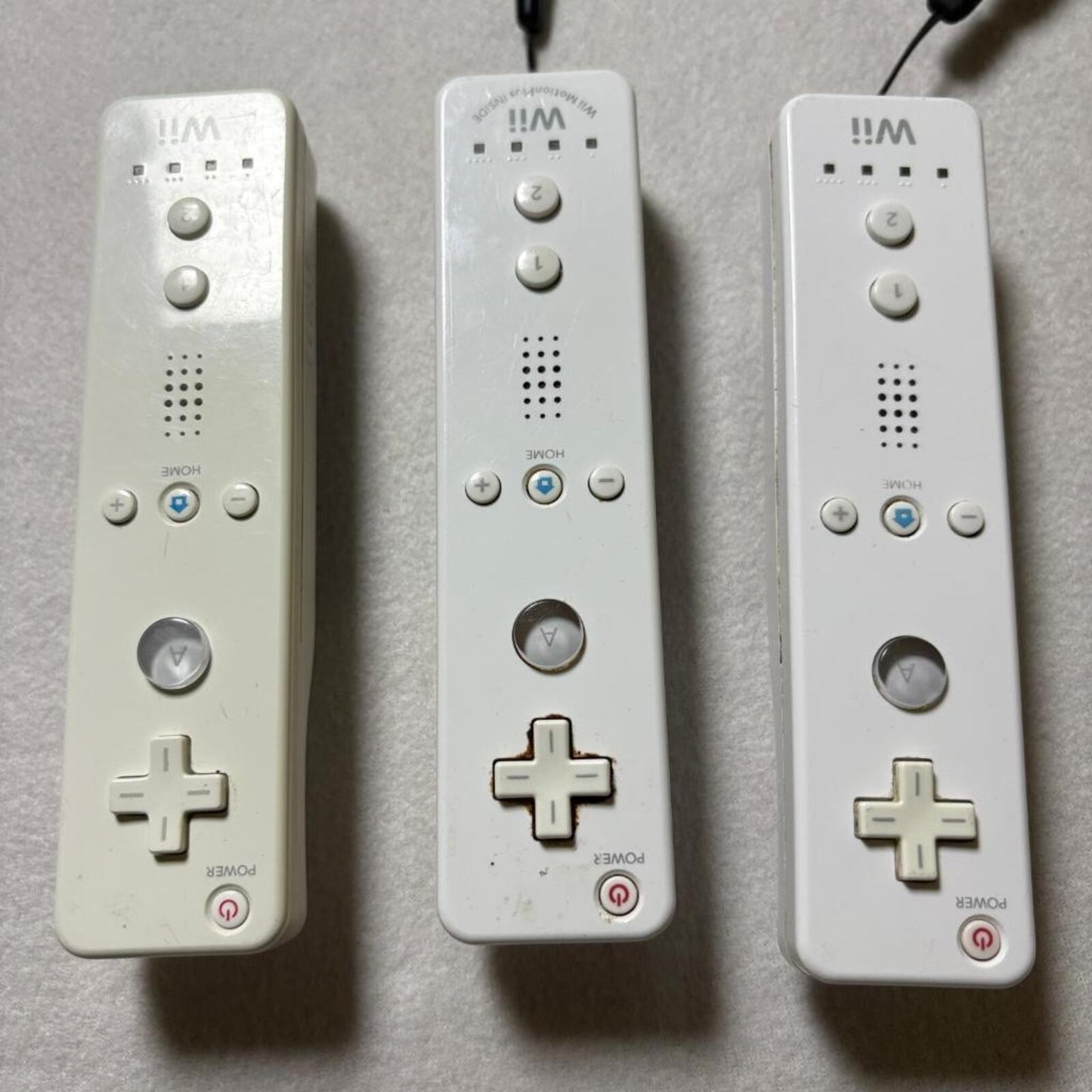 Nintendo Wii Remote Controller Lot of 3 White OEM RVL-003 RVL-036 MotionPlus