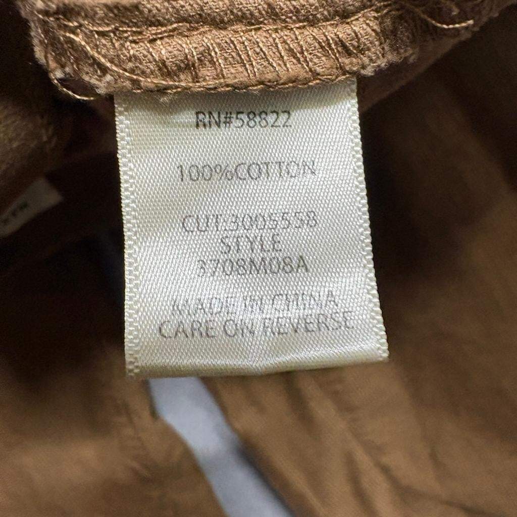 Max Studio London Corduroy Pants Womens 14 Brown Wide Leg Crop Cotton